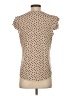 Adrianna Papell Polka Dots Tan Short Sleeve Top Size S - photo 2