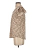 Adrianna Papell Polka Dots Tan Short Sleeve Top Size S - photo 5