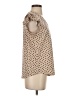 Adrianna Papell Polka Dots Tan Short Sleeve Top Size S - photo 4