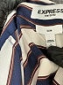 Express Stripes Ivory Long Sleeve Blouse Size L - photo 7