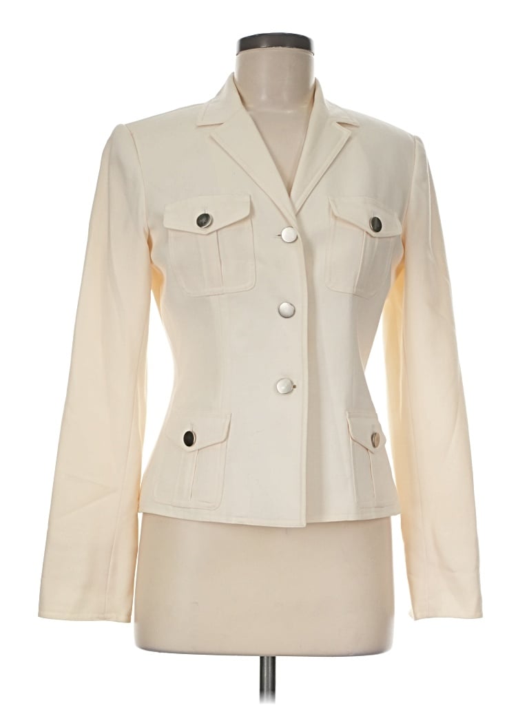 Pre-owned Moda International Blazer Jacket In Ivory