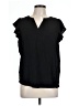 Adrianna Papell 100% Polyester Black Short Sleeve Blouse Size L - photo 1