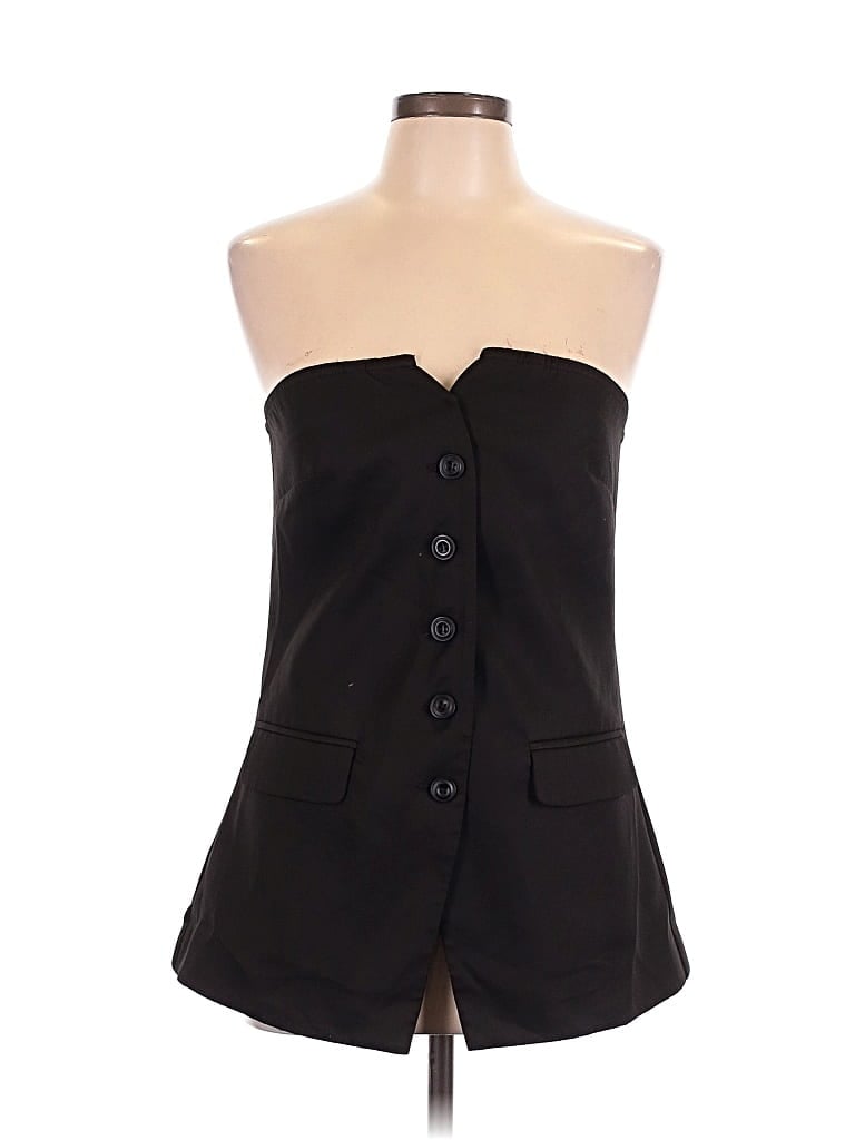 Pre-owned Commense Sleeveless Top Black Strapless Neckline Tops