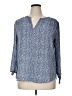 Fun2Fun 100% Polyester Graphic Animal Print Leopard Print Blue 3/4 Sleeve Blouse Size XL - photo 1