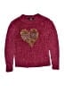 DKNY 100% Polyester Hearts Burgundy Pullover Sweater Size 10 - photo 1