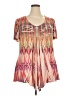 One World Pink Short Sleeve Blouse Size 2X - photo 1
