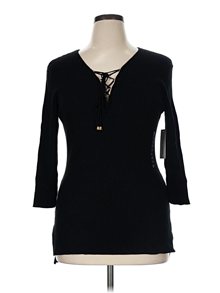 Pre-owned Bisou Bisou Pullover Sweater In Black