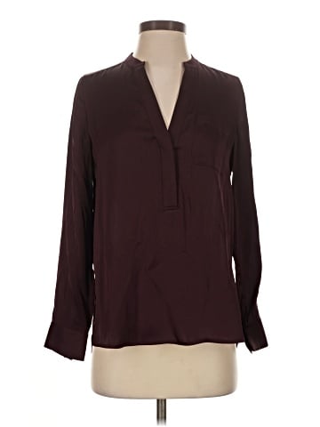 Vince. Long Sleeve Silk Top (view 1)
