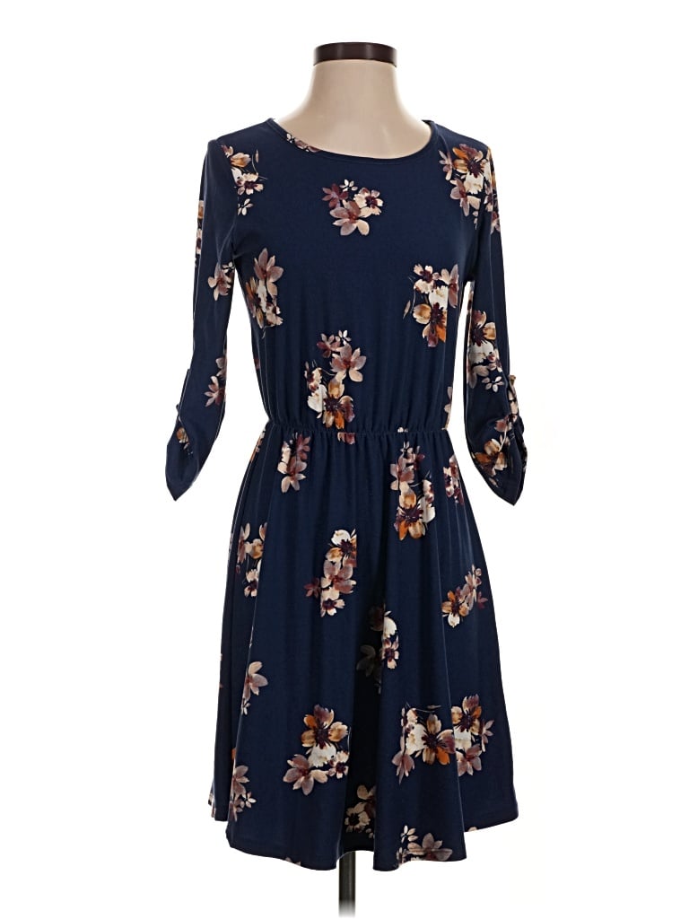 Pre-owned French Grey Casual Dress In Blue