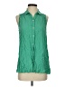 Gap 100% Rayon Green Sleeveless Button-Down Shirt Size S - photo 1