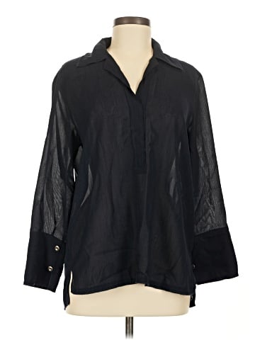 Zara 3/4 Sleeve Button-Down Shirt (view 1)