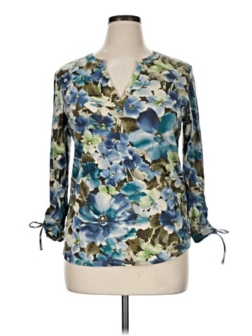 Caribbean Joe 3/4 Sleeve Blouse (view 1)