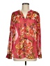 Pleione 100% Polyester Floral Pink Long Sleeve Blouse Size M - photo 1