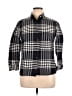 Unbranded Checkered-gingham Black 3/4 Sleeve Button-Down Shirt Size 21 - photo 1