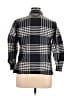 Unbranded Checkered-gingham Black 3/4 Sleeve Button-Down Shirt Size 21 - photo 2