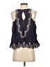 Lulumari 100% Rayon Blue Sleeveless Blouse Size S - photo 2