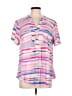 Torrid 100% Rayon Stripes Pink Short Sleeve Blouse Size Lg Plus (0) - photo 1