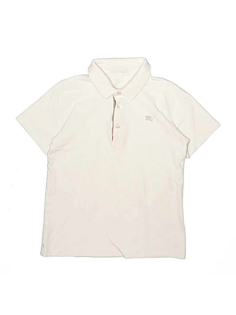 Pre-owned Burberry Kids' Short Sleeve Polo Shirt In Ivory