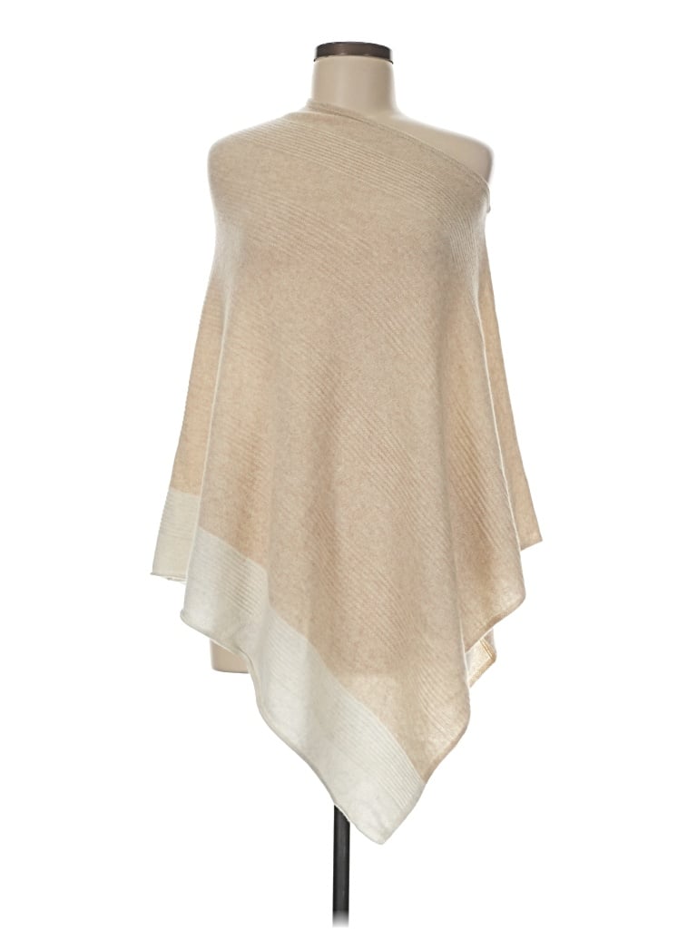 Pre-owned Kinross Poncho In Tan