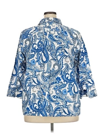 Chaps 3/4 Sleeve Button-Down Shirt (view 2)