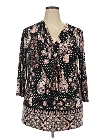 Roz & Ali 3/4 Sleeve Blouse (view 1)