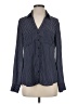 Express 100% Polyester Polka Dots Blue Long Sleeve Blouse Size S - photo 1