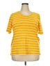 Talbots Stripes Yellow Short Sleeve T-Shirt Size 2X - photo 1
