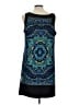 Kim Rogers Graphic Blue Casual Dress Size L - photo 1