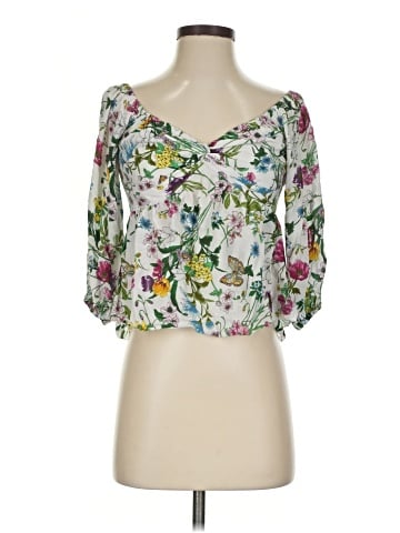 L'Agence 3/4 Sleeve Silk Top (view 1)