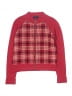 Burberry Plaid Red Houndstooth Zip Up Sweater Size 14 - photo 1