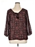 Maurices 100% Polyester Brown 3/4 Sleeve Blouse Size XL - photo 1
