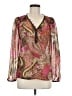 Cache 100% Polyester Paisley Brown Long Sleeve Blouse Size M - photo 1