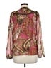 Cache 100% Polyester Paisley Brown Long Sleeve Blouse Size M - photo 2