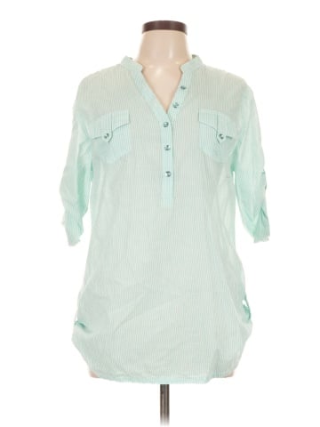 Cato 3/4 Sleeve Button-Down Shirt (view 1)