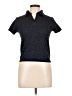 Zella Tweed Blue Short Sleeve Turtleneck Size L - photo 1