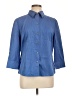 Talora Blue 3/4 Sleeve Button-Down Shirt Size L - photo 1