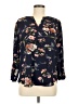 Fun2Fun Floral Blue Long Sleeve Blouse Size M - photo 1
