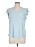 Adrianna Papell Blue Short Sleeve Top Size L - photo 1