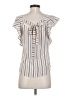 E&M Collection Silver Short Sleeve Blouse Size S - photo 2