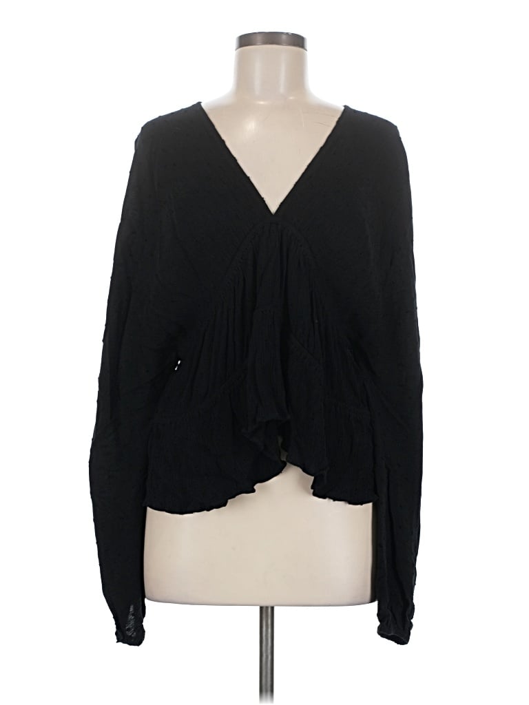 Pre-owned Asos Design Long Sleeve Blouse In Black