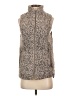 Thread & Supply Animal Print Gray Faux Fur Vest Size S - photo 1