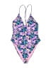 ASOS Design Floral Purple One Piece Swimsuit Size 10 - photo 1