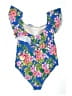 Kona Sol Floral Blue One Piece Swimsuit Size 24 waist - photo 2