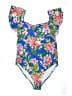 Kona Sol Floral Blue One Piece Swimsuit Size 24 waist - photo 1