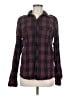 Standard Cloth Plaid Burgundy Long Sleeve Button-Down Shirt Size M - photo 1