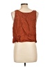 Tahari 100% Linen Orange Sleeveless Blouse Size L - photo 2