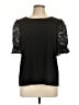 Adrianna Papell Black Short Sleeve Top Size L - photo 1