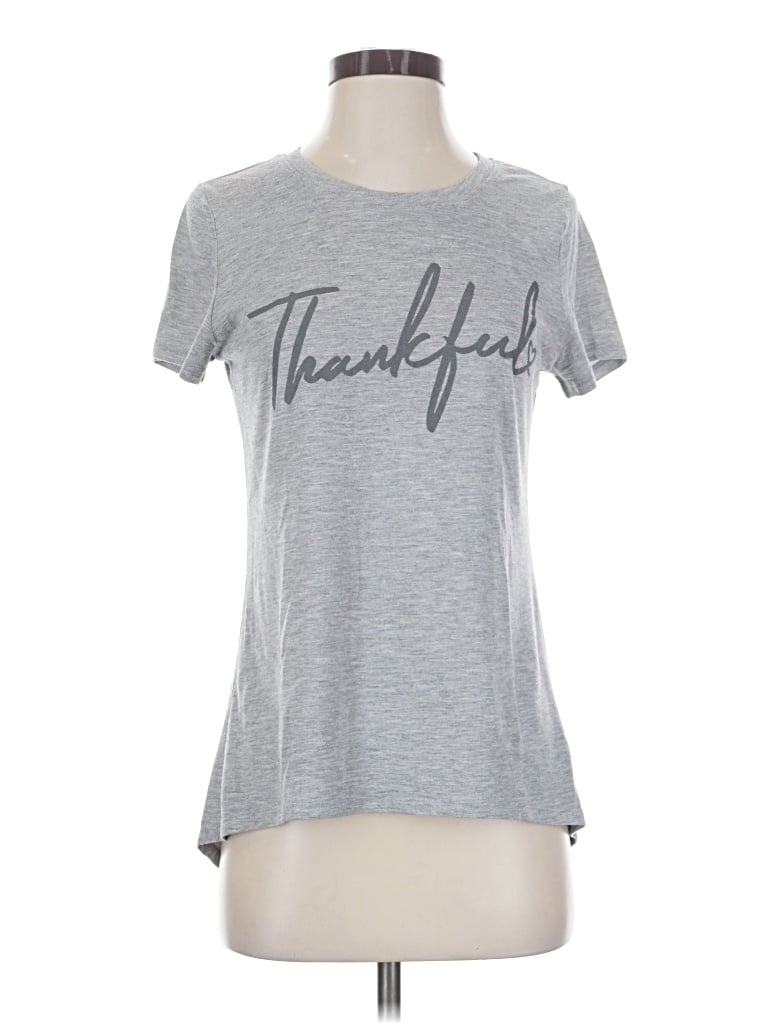 Pre-owned Zoe+liv Short Sleeve T-shirt In Gray