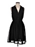 H&M 100% Polyester Solid Black Casual Dress Size 8 - photo 1