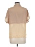 BCBG Paris 100% Polyester Color Block Tan Short Sleeve Blouse Size 8 - photo 2